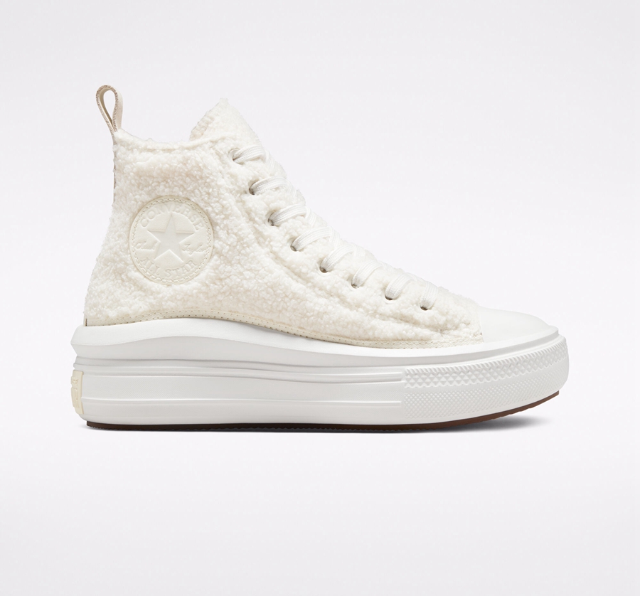 Converse Chuck Taylor All Star Move Platform Cozy Tones Sherpa Blancas | A08545Z