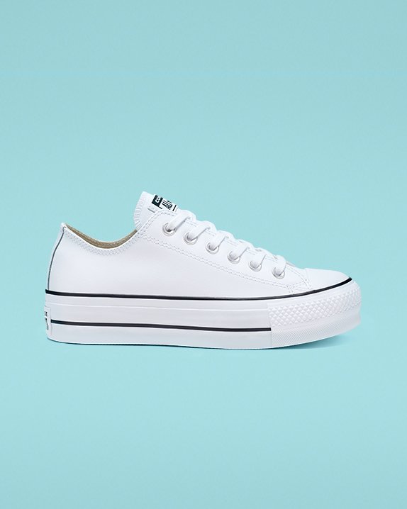 Converse Chuck Taylor All Star Platform Cuero Low Top Blancas | A50275O